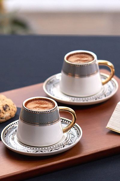 Karaca Globe Kaffeetassen-Set für 2 Personen, 80 ml