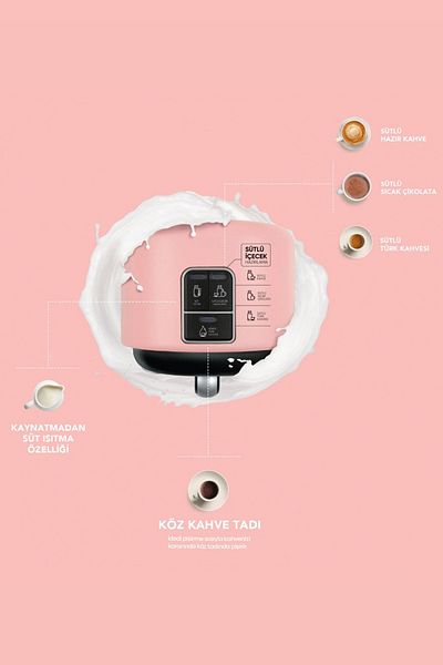 Karaca Memory Mod Turkish Coffee Machine Grape Pink