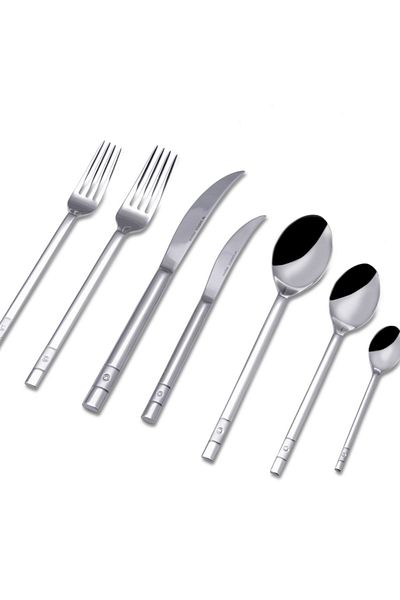 Karaca 84 Pieces Elegance Sand New Diamond Cutlery Set for 12 Persons