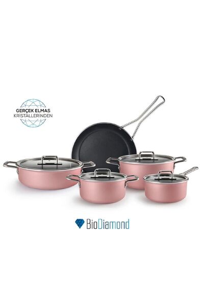Karaca Mastermaid Biodiamond 9 Parça Tencere Seti Pink