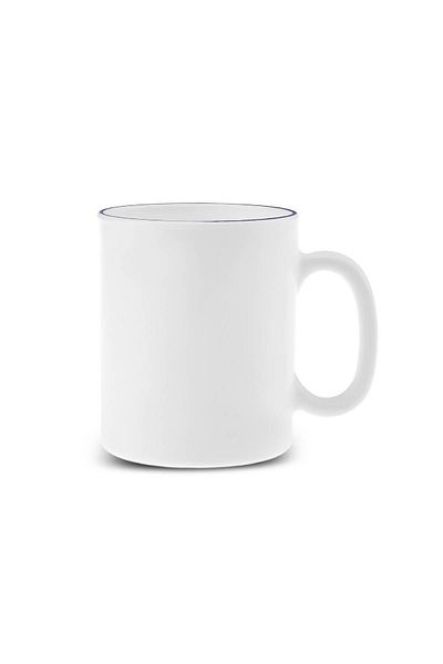 Karaca Milano Opal Glass Blue Rim Mug 320 ml