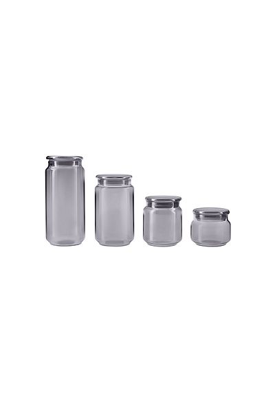 Karaca Navas 4-Piece Anthracite Silicone Jar/Storage Container Set with Lid