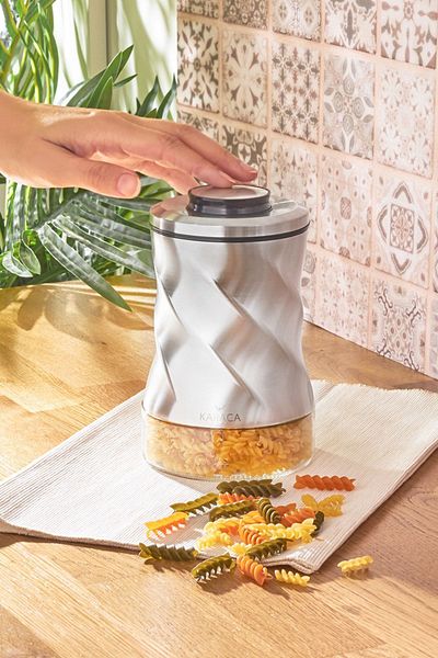 Karaca Tottori Inox Storage Container - Glass Jar, Vacuum, Small