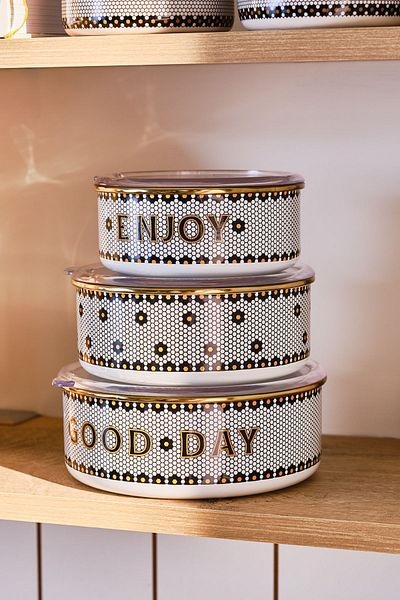 Karaca Bonte 3-Piece Enamel and Storage Container Set