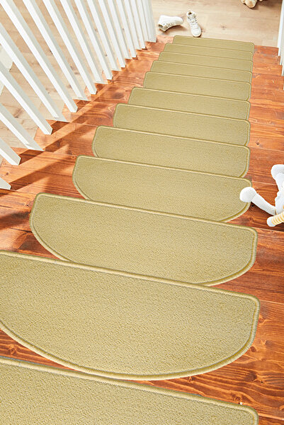 Stepmat Yarım Ay Bukle Halıdan Ekonomik Basamak Ve Merdiven Paspası - Bej Sahara Sarı / Adet Olarak Satılır