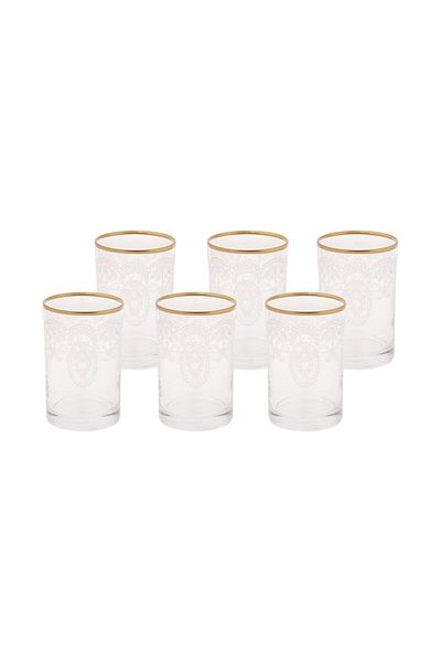 Karaca 6er-Set braun gefärbte Beryll-Wassergläser - Gold
