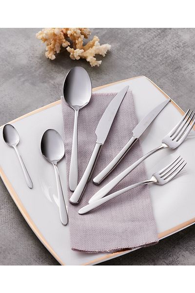 Karaca Alder Fork Spoon Knife Set 84 Pieces for 12 People