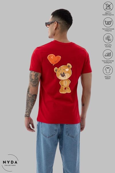 Nyda Collections Unisex pamučna majica sa medvjeđim printom - široki kroj, ok...