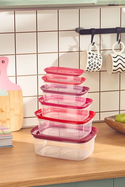 Karaca Vicks Red Velvet - Set of 6 Storage Containers