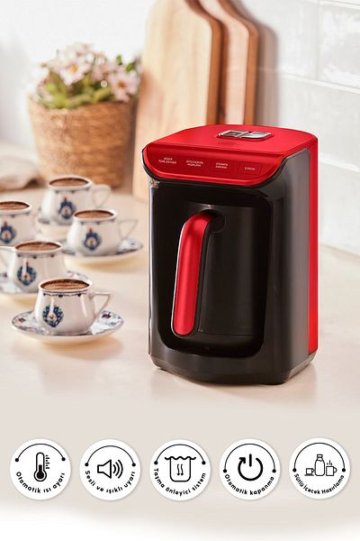Karaca Hatir Ember Turkish Coffee Machine with Milk Imperial Red