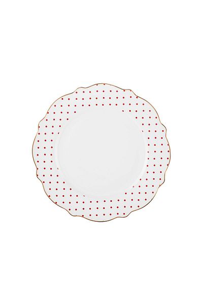 Karaca New Romantic Polka Dot Service Plate 27 cm Red