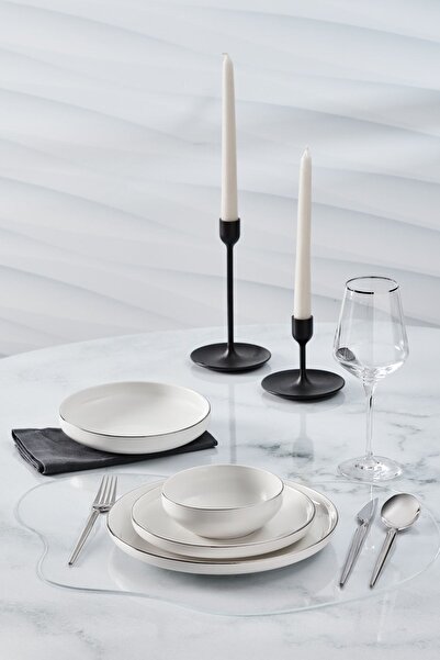 Karaca Streamline New Satürn Platin 24 Parça 6 Kişilik Yemek Takımı
