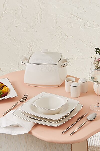 Karaca Mandy Cream 60 Parça 12 Kişilik Porselen Yemek Takımı