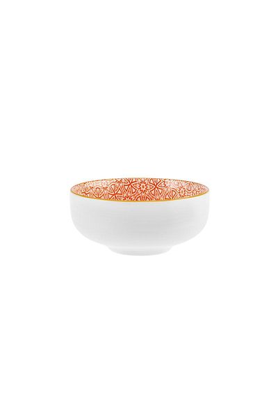 Karaca 10 Cm Orange Floral Snack Bowl - Round