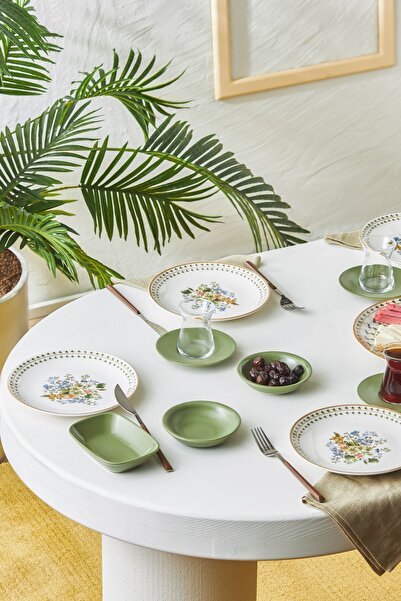 Karaca Foliage 25 Parça 6 Kişilik Porselen Kahvaltı/servis Takımı