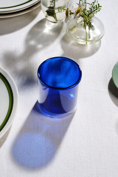 Karaca Pia Double Walled Glass Blue Water Glass 280 ml
