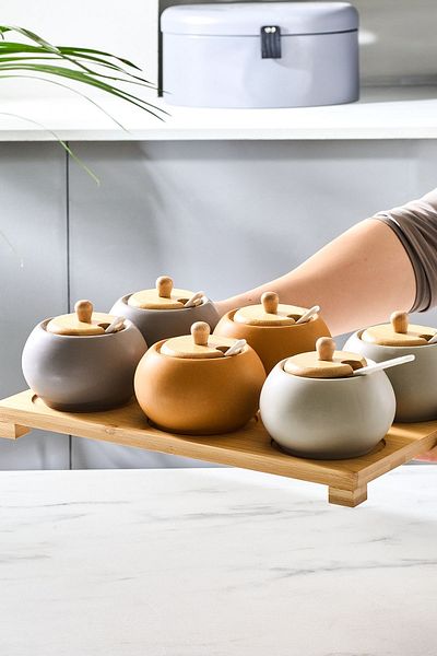 Karaca 6-Piece Viola Spice Set - With Spoon and Stand