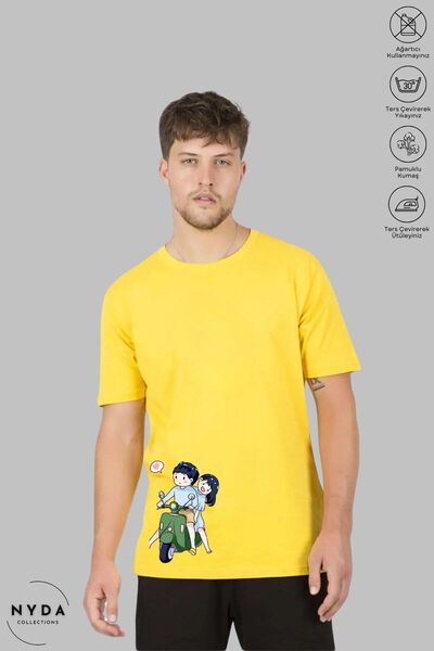 Nyda Collections Unisex majica kratkih rukava sa okruglim izrezom, motorizova...
