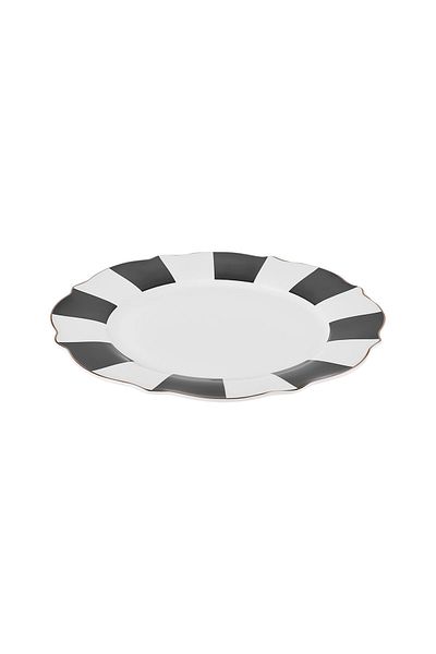 Karaca Nhl New Romantic Black Thick Stripes Service Plate 27cm Nhlshop 1051353