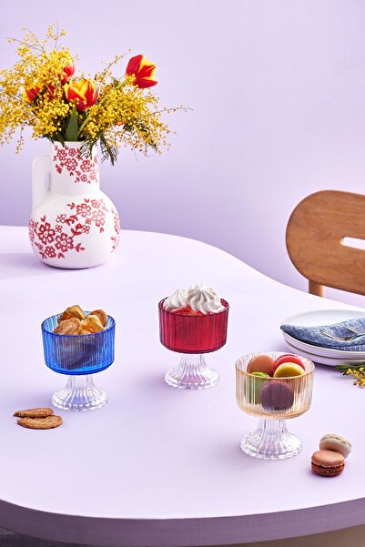 Karaca Anita 3 Parça Cam Magnolia / Tatlı Seti