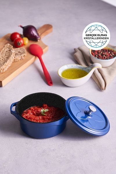 Karaca Biodiamond Candy Mini Cast Pot 12 Cm Blue
