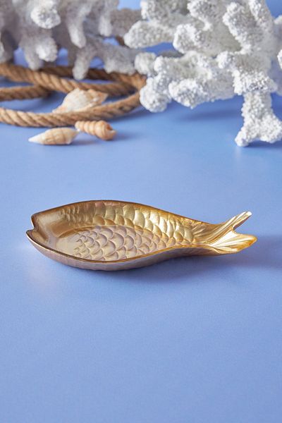 Karaca Aqua Marine Fish Gold Snack Bowl 16 cm