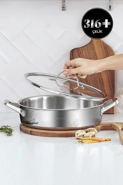 Karaca 3ply Powersteel 316+ Steel Induction Base Cooking Pot 30 Cm 4,9 Lt