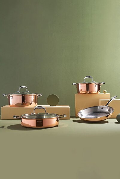 Karaca 3ply Powersteel 316 Çelik Copper 7 Parça Tencere Seti