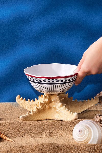 Karaca Marin White Pattern Melamine Bowl 16 cm