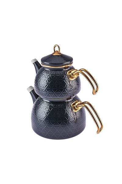 Karaca Anthracite Crystal Enamel Midi Teapot
