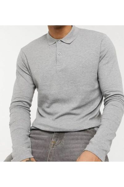 Barss ŠEDÉ TRIČKO S POLOLÍMKEM S DLOUHÝM RUKÁVEM