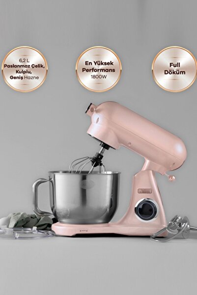 Karaca Powercast Chef Döküm Stand Mikser 1800 W Mutfak Şefi Rosegold