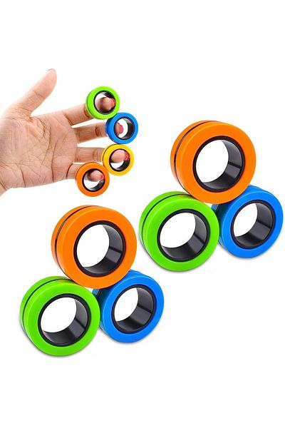 Reflect Your Style 12 Pieces Imported Model Fidget Cube - Ring and Magnetic Hand Moving Magnet Game Ring