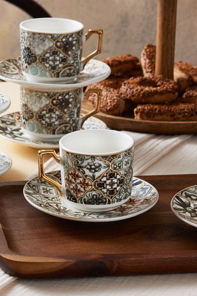 Karaca Milas Coffee Cup Set for 6 Persons 100 Ml