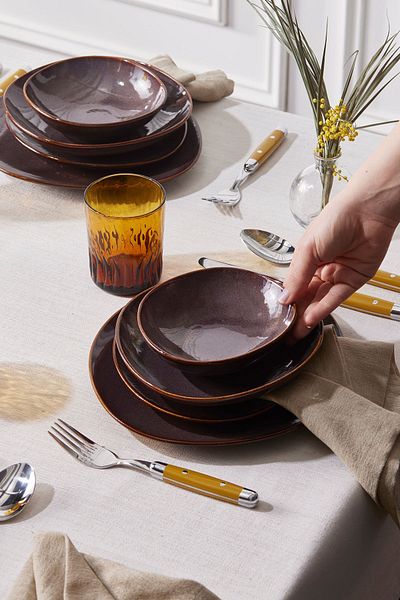 Karaca طقم عشاء مكون من 24 قطعة من Earth Collection لـ 6 أشخاص