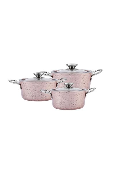 Karaca Ivy Biogranit 6 Piece Midi Cookware Set Rose