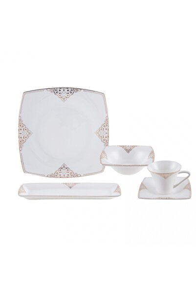 Karaca Fine Pearl Simyacı 26 Parça 6 Kişilik Kare İnci Kahvaltı Takımı