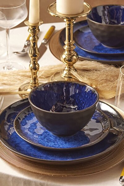Karaca Marbella Reaktif Stoneware 18 Parça 6 Kişilik Yemek Takımı