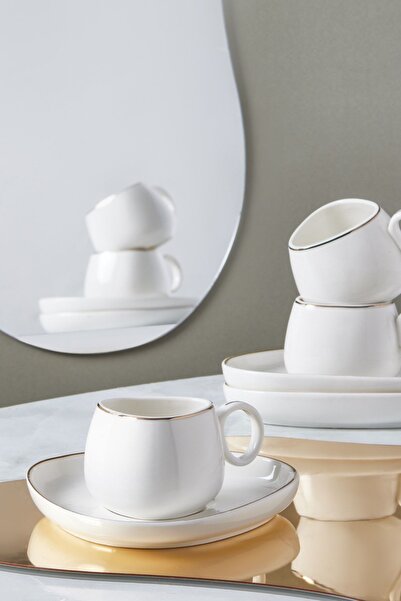 Karaca Tribe 6 Kişilik Porselen Kahve Fincan Takımı 90 ml