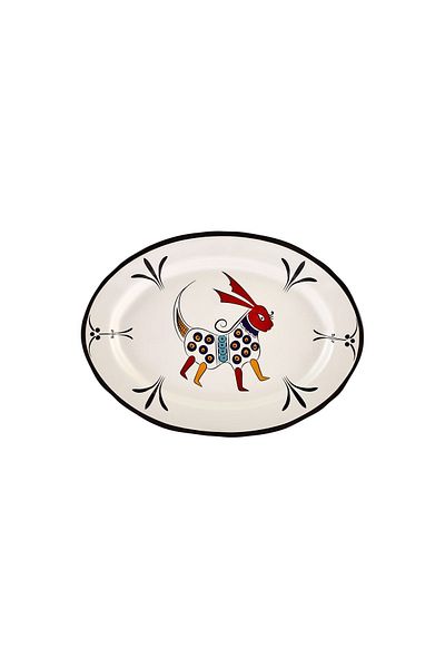 Karaca Paye Seljuk Series Felt Porcelain Boat Plate 36 cm