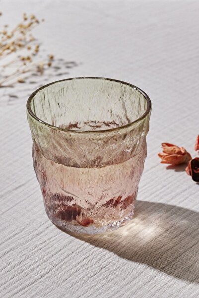 Karaca Glacier Tekli Su Bardağı Kırmızı Yeşil 287 ml