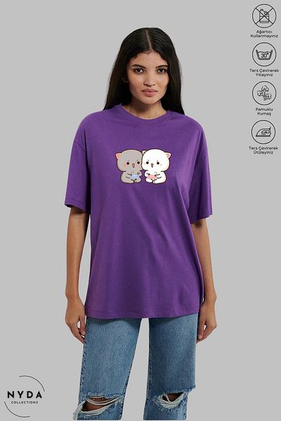 Nyda Collections Μπλουζάκι με λαιμόκοψη Bubu Dudu Gaming με στάμπα βαμβακερό Unisex Oversize
