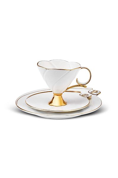Karaca Republican Century İlke 1-Person Tea Set with Cake Plate 200 ml