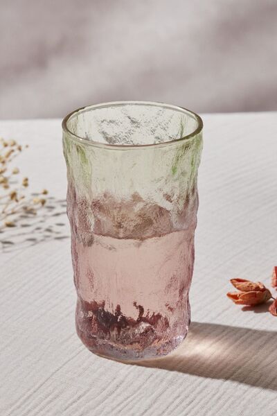 Karaca Glacier Tekli Meşrubat Bardağı Kırmızı Yeşil 383 ml