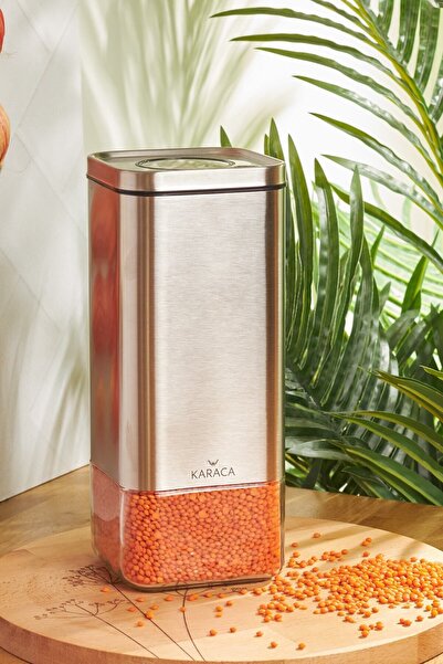 Karaca Avangart Inox Vakumlu Cam Kavanoz Saklama Kabı - L