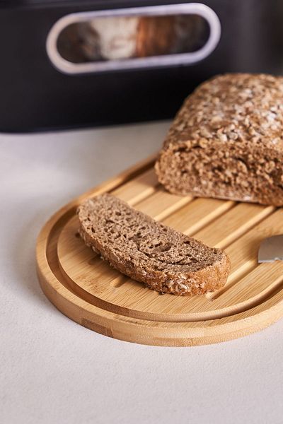 Karaca Stream 2in1 Bread Box/Cutting Board Black