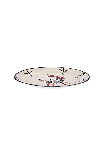 Karaca Paye Seljuk Series Felt Porcelain Boat Plate 36 cm