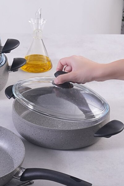 Karaca Biogranit Avanos 7 Piece Pot and Pan Set Gray