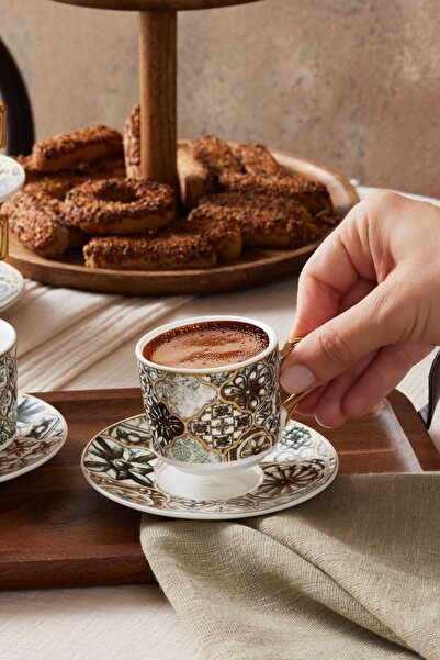 Karaca Milas Coffee Cup Set for 6 Persons 100 Ml