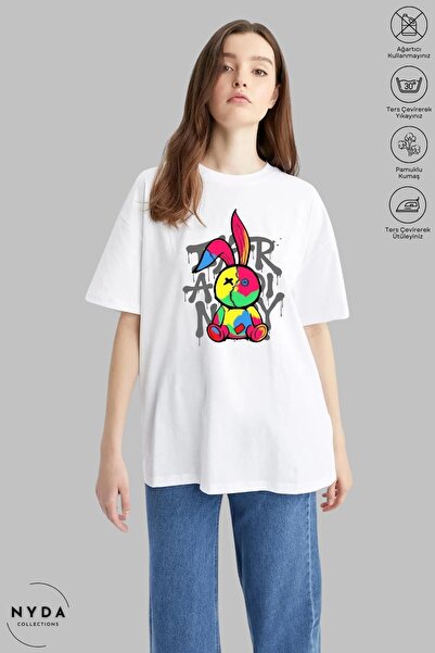 Nyda Collections Unisex majica kratkih rukava sa širokim izrezom, prošivenim ...